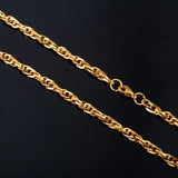 Punk Stainless Steel Twist Link Chain Necklace