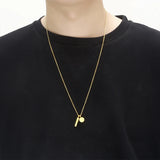 Steel Pill Pendant Round Necklace Men's Chain Hip Hop Long Jewelry