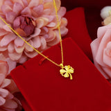18K Matte Heart Pendant Necklace for Women Wedding