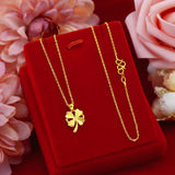 18K Matte Heart Pendant Necklace for Women Wedding