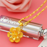 Yellow Flower Pendant Choker Necklace for Women