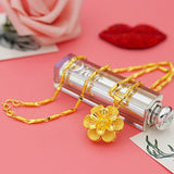 Yellow Flower Pendant Choker Necklace for Women