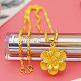 Yellow Flower Pendant Choker Necklace for Women