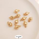 Gold Spherical Hollow Lantern Flower Ball Buckle for DIY Jewelry