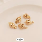 Gold Spherical Hollow Lantern Flower Ball Buckle for DIY Jewelry