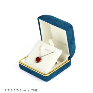 Blue Velvet Necklace/Ring Box 7.2x6.6x5cm