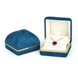 Blue Velvet Necklace/Ring Box 7.2x6.6x5cm