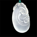 Jade Necklace Statue Carving Pendant Bead Chain Fine Amulet Jewelry