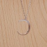 S925 Sterling Silver Moon Necklace Wild Crescent Pendant