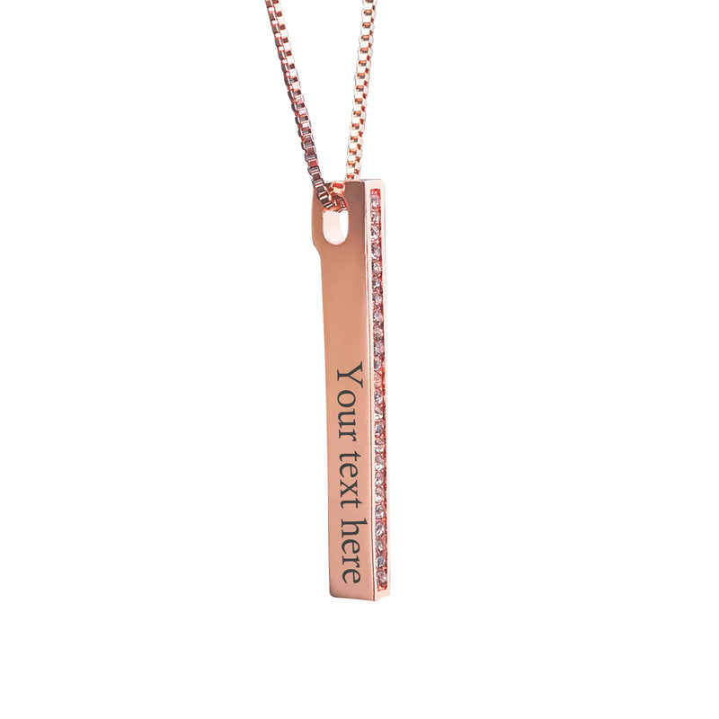 Customizable Text Necklace Bamboo Chain Jewelry