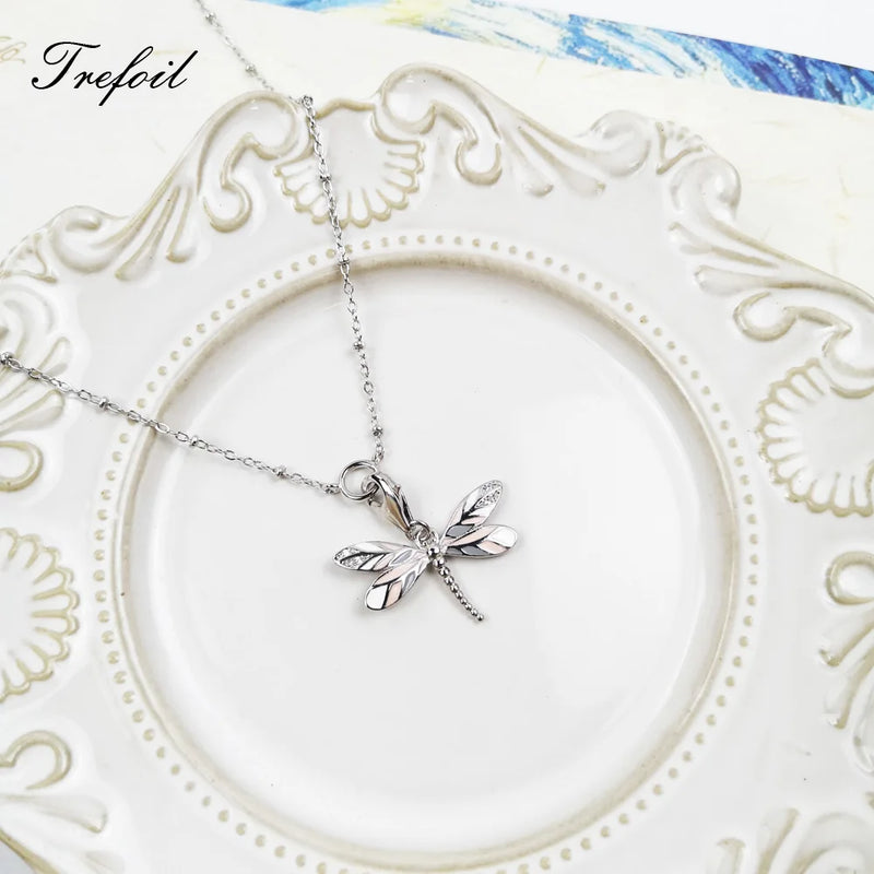 Dragonfly 925 Sterling Silver Necklace Pendant Charm