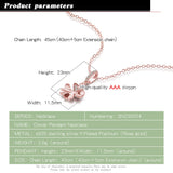 925 Silver Choker Layer Necklace for Women with Rose Clover Pendant