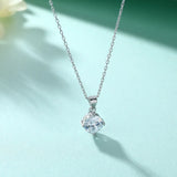 S925 Silver Necklace Zircon Pendant Four-Claw