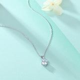 S925 Silver Necklace Zircon Pendant Four-Claw