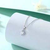 S925 Silver Necklace Zircon Pendant Four-Claw