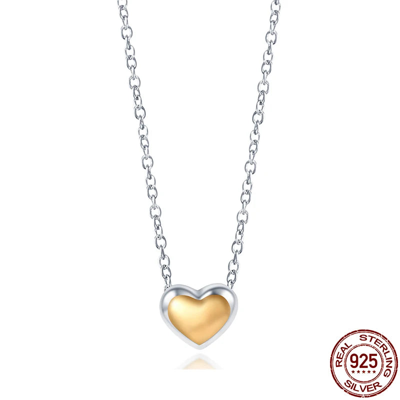 925 Sterling Silver Heart Pendant Necklace Jewelry Gift