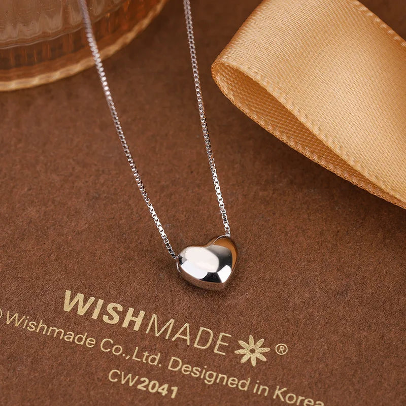 Heart Pendant Necklace 925 Sterling Silver Jewelry Chains