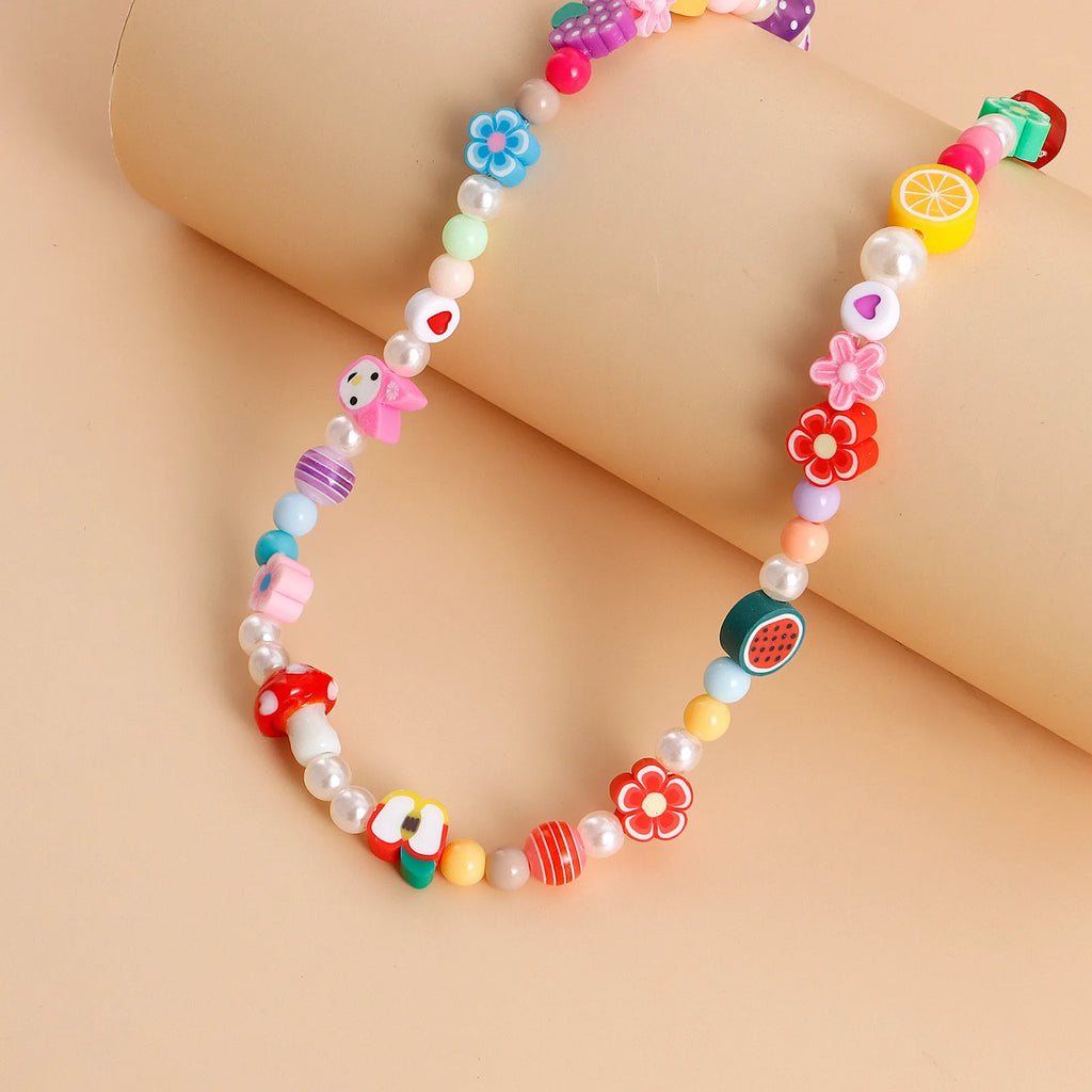 Fairy Style Multi-element Fruit Pearl Necklace Girl Bohemian