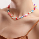Fairy Style Multi-element Fruit Pearl Necklace Girl Bohemian