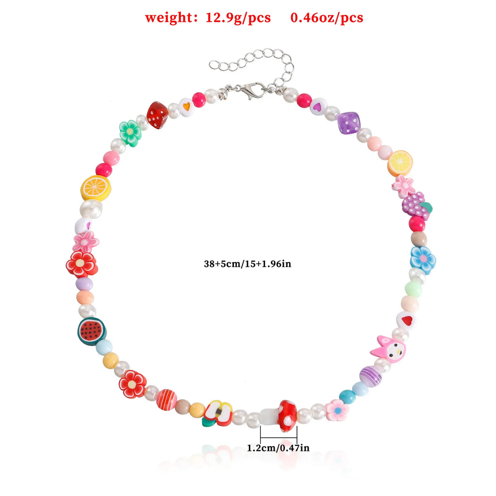 Fairy Style Multi-element Fruit Pearl Necklace Girl Bohemian