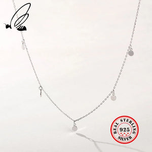 Sterling Silver Circle Chain Boho Necklace Women Accessories