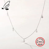 Sterling Silver Circle Chain Boho Necklace Women Accessories
