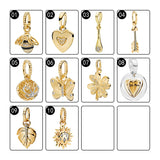 18K Queen Bee Love Heart Arrow Butterfly Clover Sun Necklace Pendant Charms