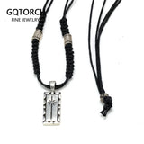 Real 925 Sterling Silver Rope Chain Punk Necklace Cubic Zircon Jewelry