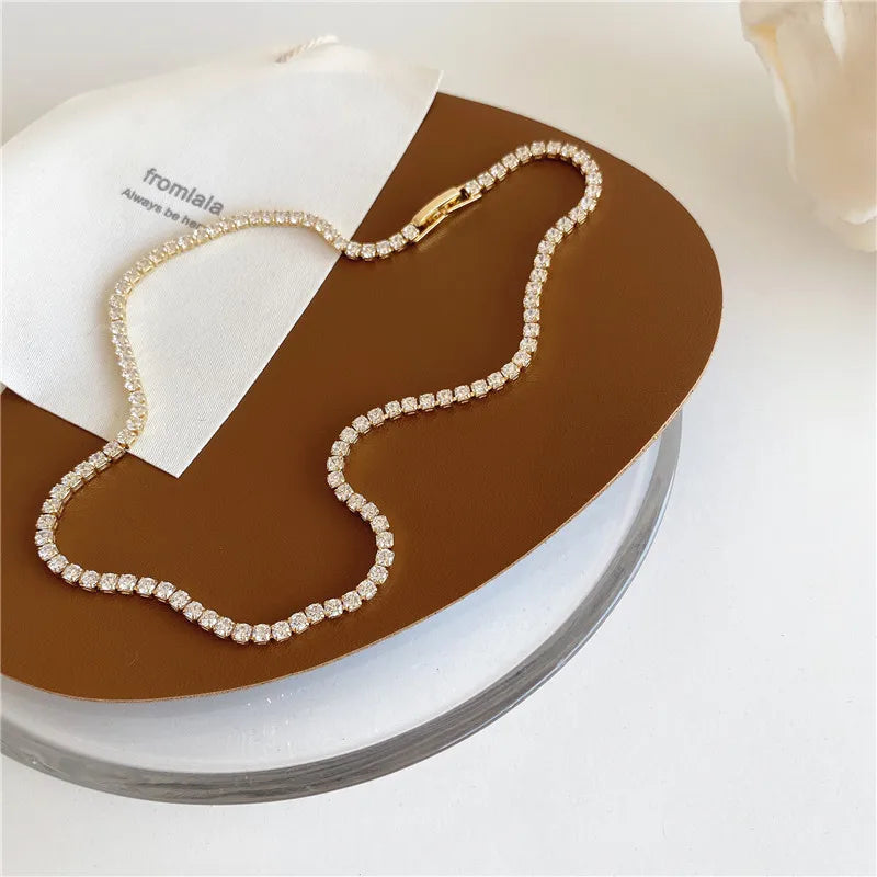 Rhinestone Necklace for Women Alloy Jewelry Plating Chains Pendant