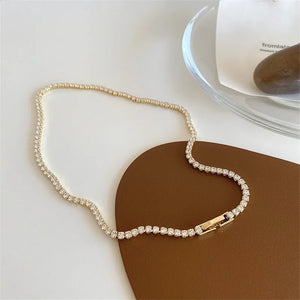 Rhinestone Necklace for Women Alloy Jewelry Plating Chains Pendant