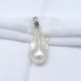 Baroque Pearl Pendant Leather Necklace for Women