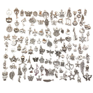 Nedar 100pcs Mix Alloy Metal Charms for DIY Necklace Bracelet Making