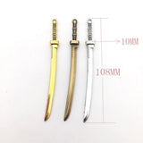 Nedar 50PCS Alloy Antique Knight Sword Charms for Jewelry Making DIY