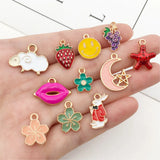 Nedar 60pcs Mix Enamel Fruit Animal Charms Jewelry Making Women Men Gift Pendant