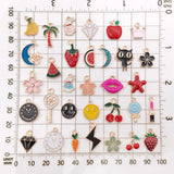 Nedar 60pcs Mix Enamel Fruit Animal Charms Jewelry Making Women Men Gift Pendant