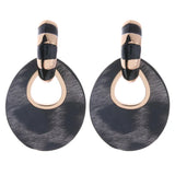 Big Earring jewelry Printed rings for women Leather orecchini