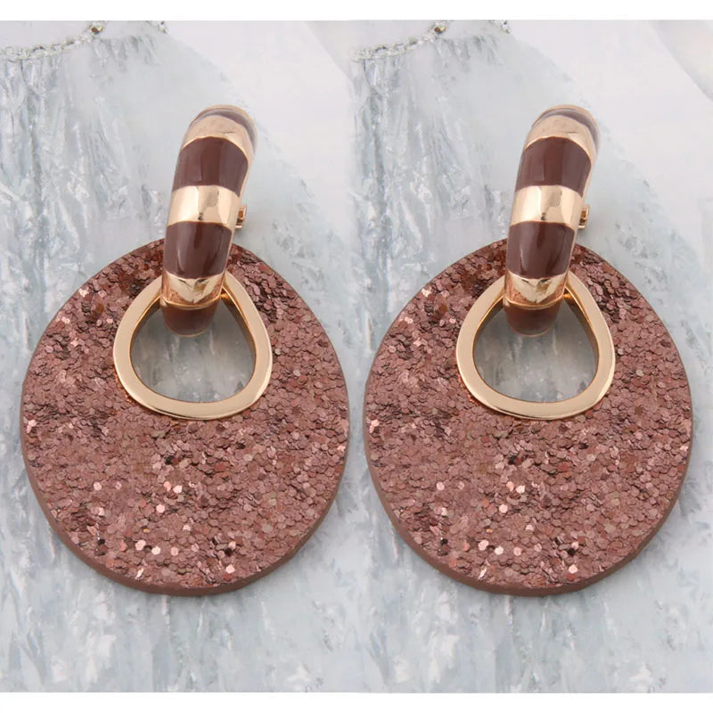 Big Earring jewelry Printed rings for women Leather orecchini