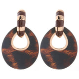 Big Earring jewelry Printed rings for women Leather orecchini
