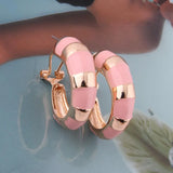 Snake Large Earring Ring Metal Print Woman Easter Jewelry
