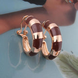 Snake Large Earring Ring Metal Print Woman Easter Jewelry