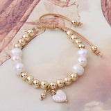 Boho Freshwater Pearl Copper Bracelet Handmade Jewelry