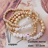 Boho Freshwater Pearl Copper Bracelet Handmade Jewelry