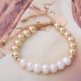 Boho Freshwater Pearl Copper Bracelet Handmade Jewelry