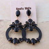 Crystal Resin Earrings for Women - Long Dangle Ear Jewelry - Christmas Gift