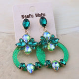 Crystal Resin Earrings for Women - Long Dangle Ear Jewelry - Christmas Gift