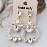 Crystal Resin Earrings for Women - Long Dangle Ear Jewelry - Christmas Gift