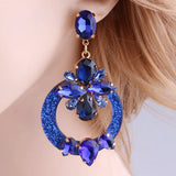 Crystal Resin Earrings for Women - Long Dangle Ear Jewelry - Christmas Gift