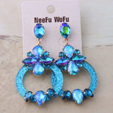Crystal Resin Earrings for Women - Long Dangle Ear Jewelry - Christmas Gift