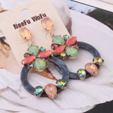 Crystal Resin Earrings for Women - Long Dangle Ear Jewelry - Christmas Gift