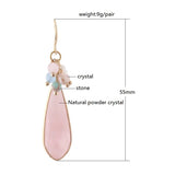 Pink Crystal Coral Starfish Drop Stone Earring